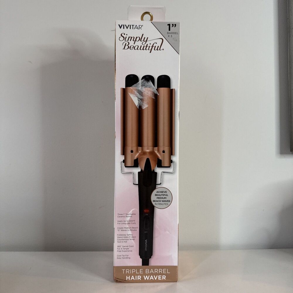 Vivitar Simply Beautiful 1" Barrel × 3 Hair Waver New  1" x 3